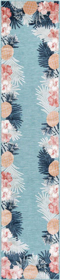 Detail image of 2' 7 x 12' Easy-Clean Botanical Indoor / Outdoor Runner Rug