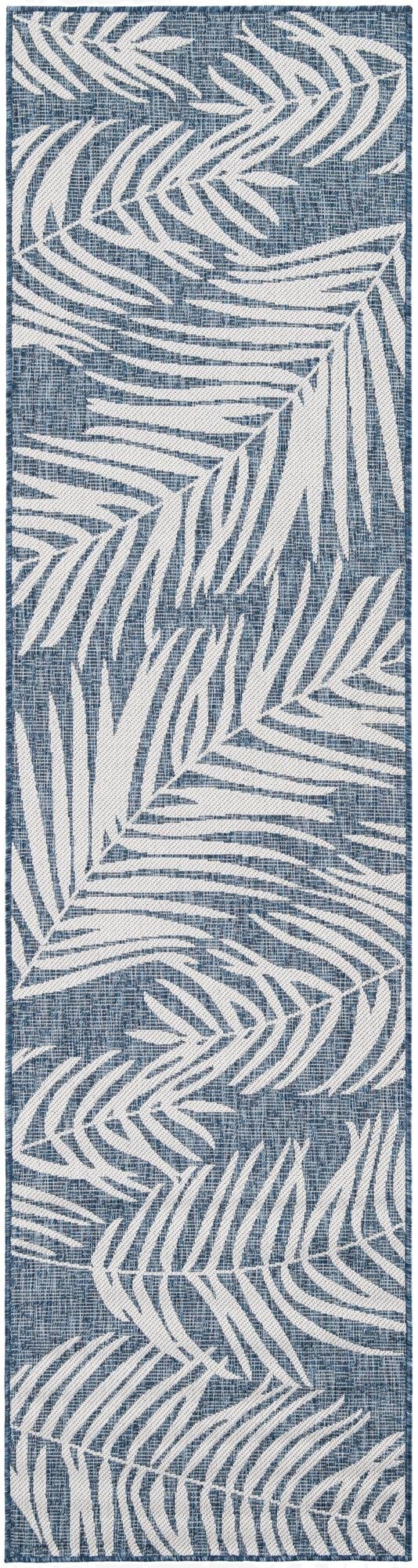 Primary image 2' 7 x 10'  Washable Botanical Indoor / Outdoor Runner Rug