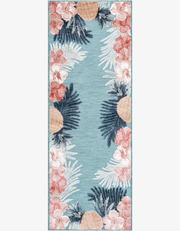 2' 2 x 6' Easy-Clean Botanical Indoor / Outdoor Runner Rug