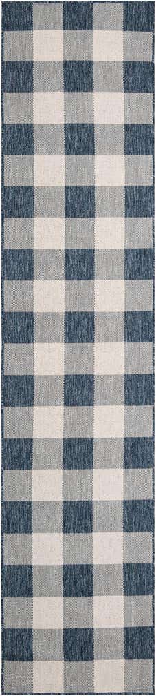 2' 7 x 12' Easy-Clean Checkered Indoor / Outdoor Runner Rug