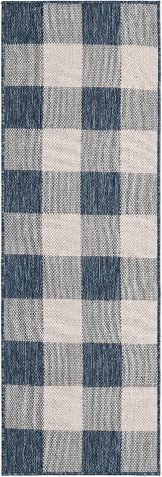 Detail image of 2' x 6' Easy-Clean Checkered Indoor / Outdoor Runner Rug