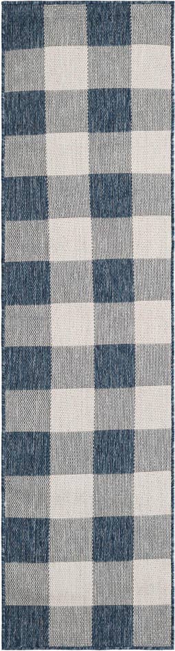 Detail image of 2' x 8' Easy-Clean Checkered Indoor / Outdoor Runner Rug