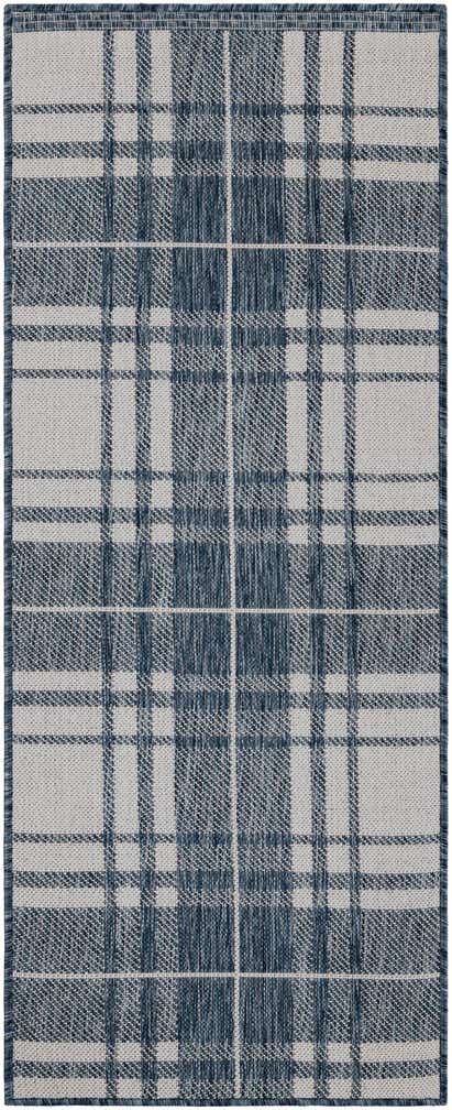 2' x 5' 3 Easy-Clean Checkered Indoor / Outdoor Runner Rug