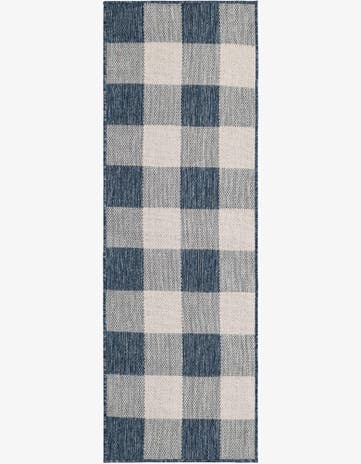 2' x 6' Easy-Clean Checkered Indoor / Outdoor Runner Rug