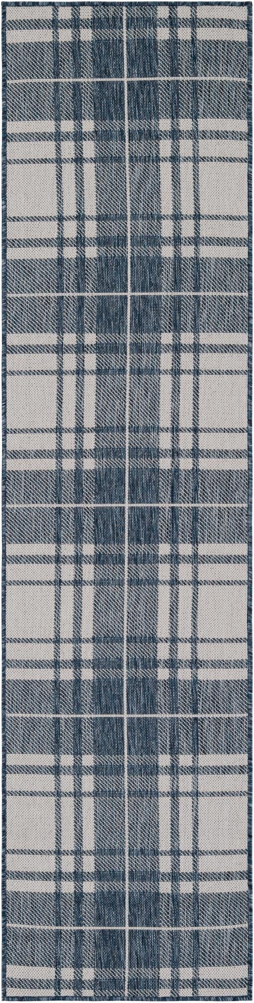 2' x 8'  Washable Checkered Indoor / Outdoor Runner Rug