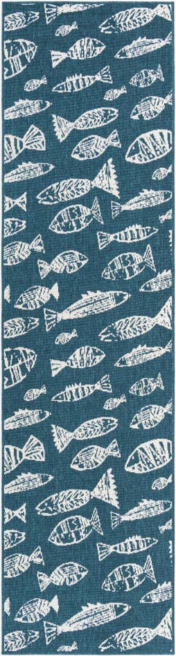 Detail image of 2' 7 x 10' Easy-Clean Coastal Indoor / Outdoor Runner Rug