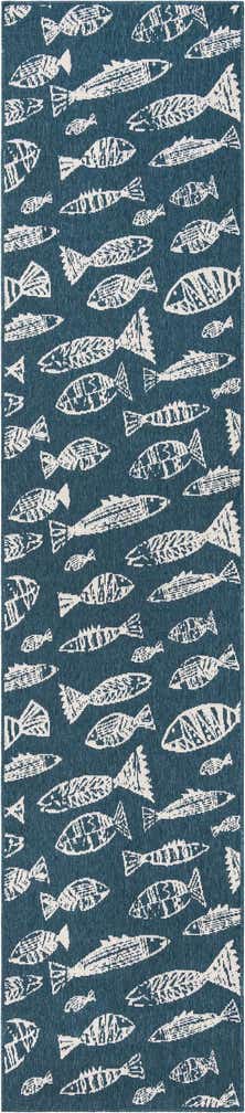 2' 7 x 12' Easy-Clean Coastal Indoor / Outdoor Runner Rug