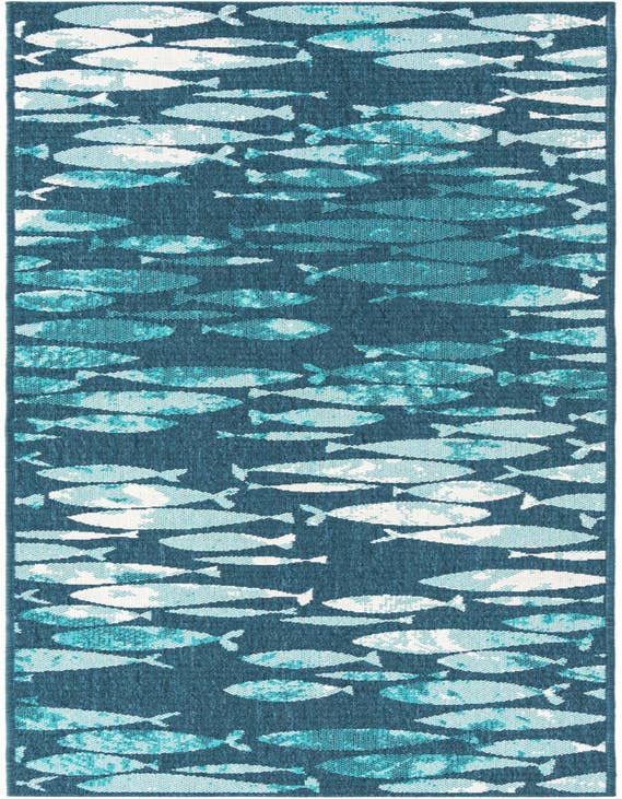 Detail image of 2' 7 x 10' Easy-Clean Coastal Indoor / Outdoor Runner Rug