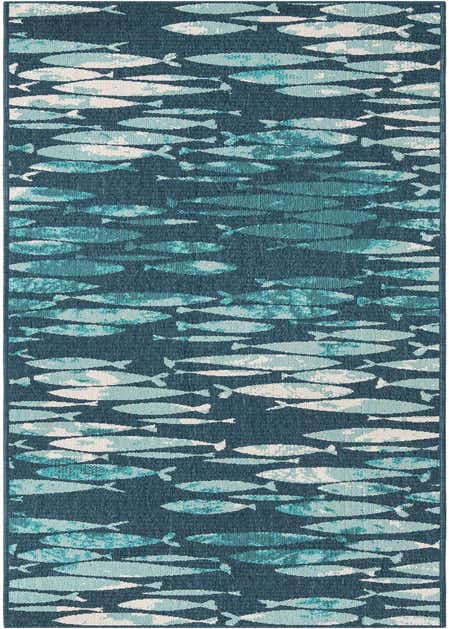 2' 7 x 12' Easy-Clean Coastal Indoor / Outdoor Runner Rug
