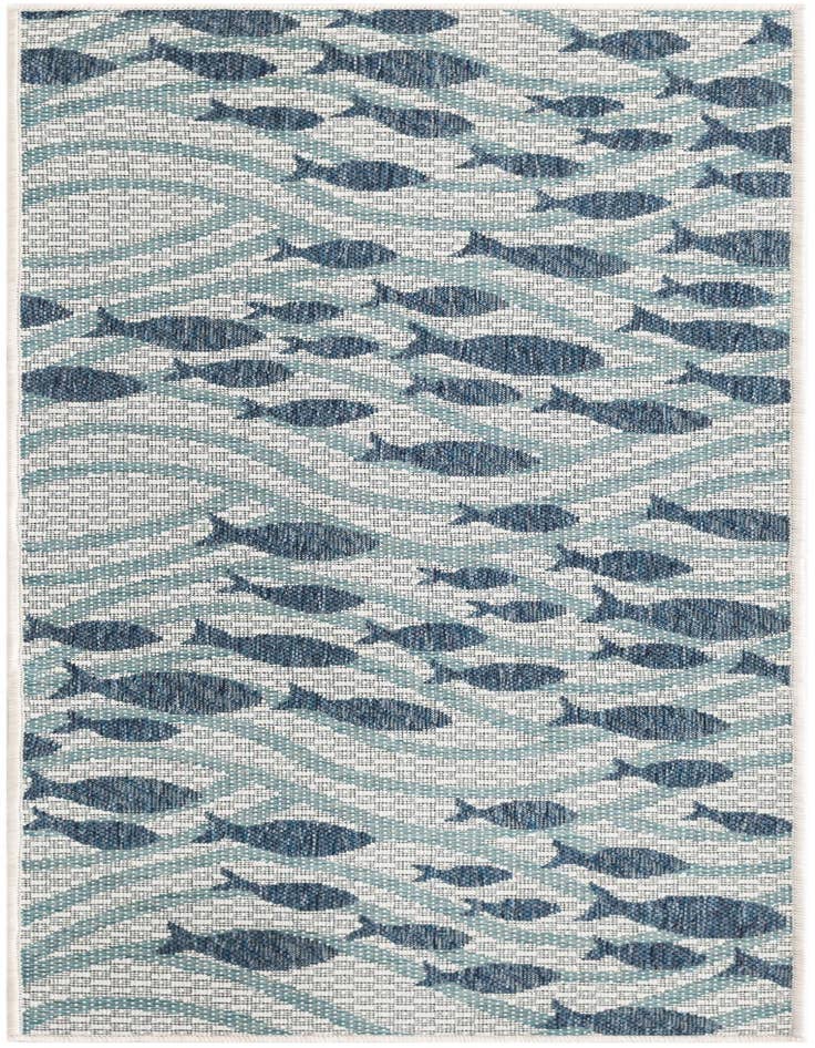 Detail image of 2' x 5' 3 Easy-Clean Coastal Indoor / Outdoor Runner Rug