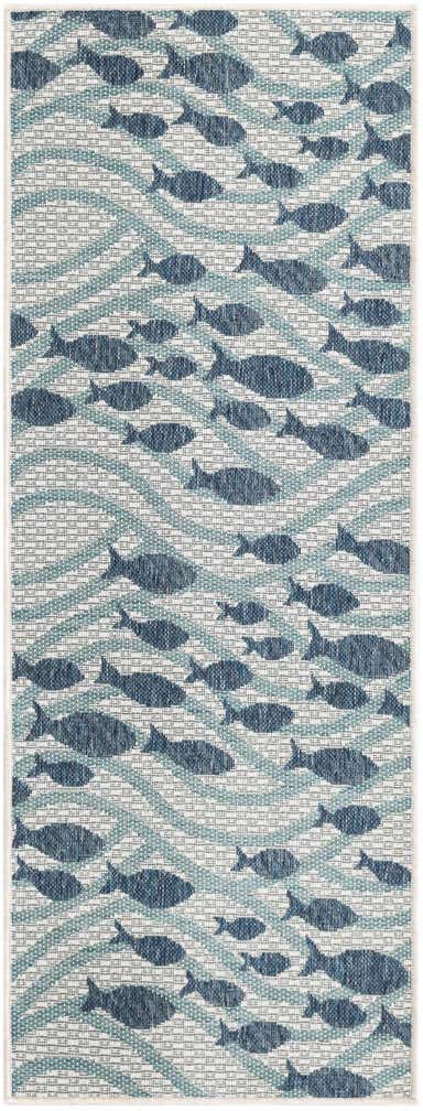 2' x 5' 3 Easy-Clean Coastal Indoor / Outdoor Runner Rug