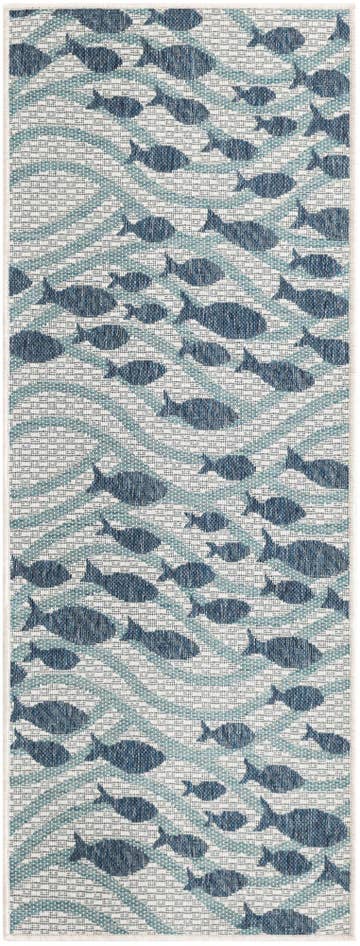 Detail image of 2' x 5' 3 Easy-Clean Coastal Indoor / Outdoor Runner Rug