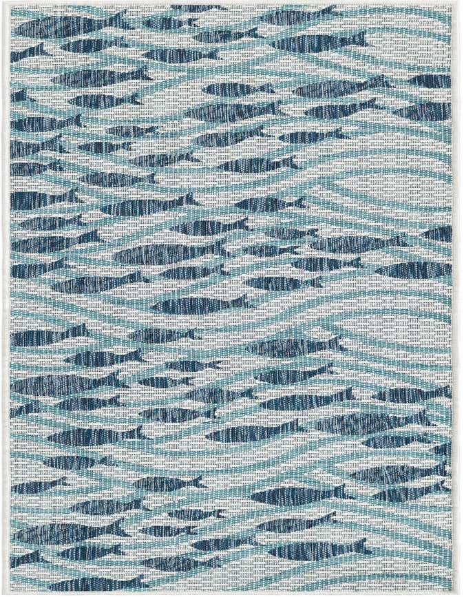 2' x 6' 1 Easy-Clean Coastal Indoor / Outdoor Runner Rug