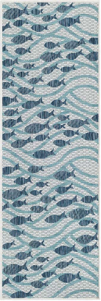 2' x 6' 1 Easy-Clean Coastal Indoor / Outdoor Runner Rug