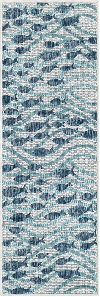 Detail image of 2' x 6' 1 Easy-Clean Coastal Indoor / Outdoor Runner Rug