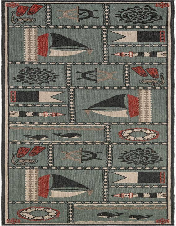 Detail image of 2' 7 x 10' Easy-Clean Coastal Indoor / Outdoor Runner Rug