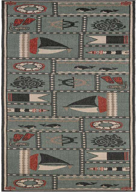 2' 7 x 12' Easy-Clean Coastal Indoor / Outdoor Runner Rug