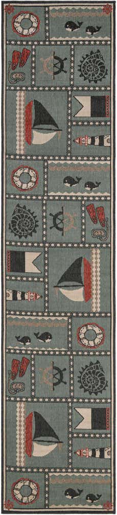2' 7 x 12' Easy-Clean Coastal Indoor / Outdoor Runner Rug
