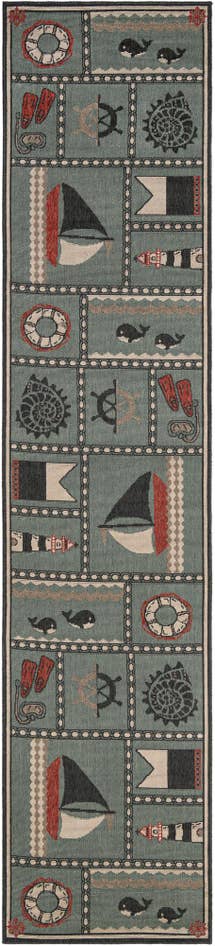 Detail image of 2' 7 x 12' Easy-Clean Coastal Indoor / Outdoor Runner Rug