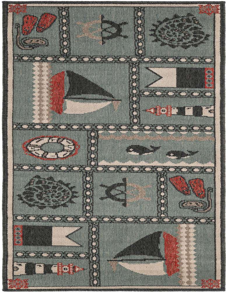 2' x 5' Easy-Clean Coastal Indoor / Outdoor Runner Rug