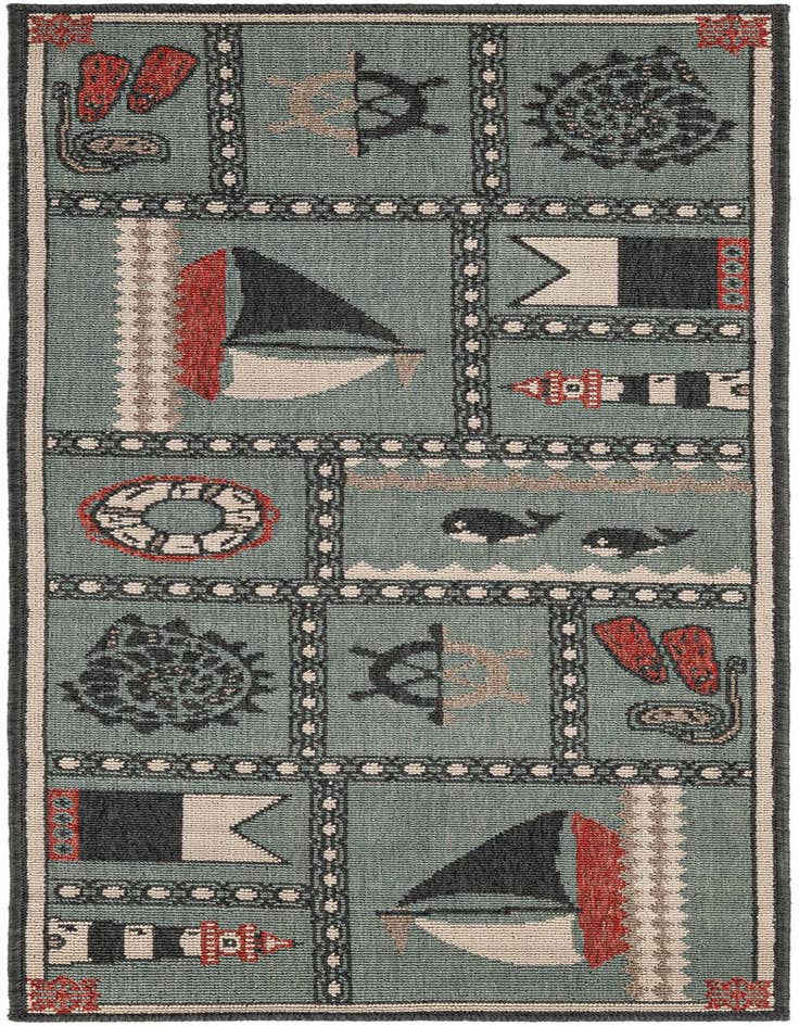 Detail image of 2' x 5' Easy-Clean Coastal Indoor / Outdoor Runner Rug