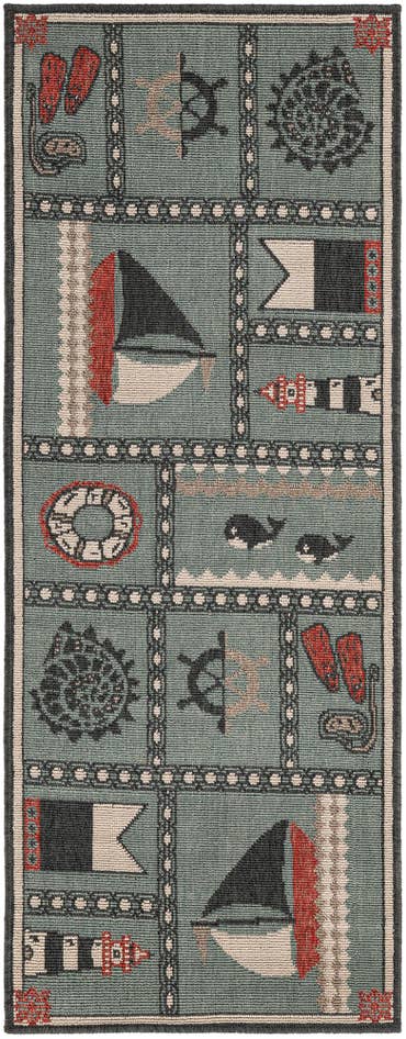 Detail image of 2' x 5' Easy-Clean Coastal Indoor / Outdoor Runner Rug