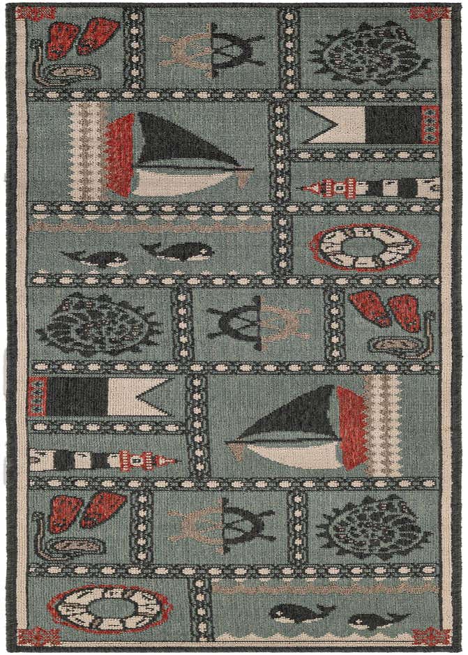 2' x 6' Easy-Clean Coastal Indoor / Outdoor Runner Rug