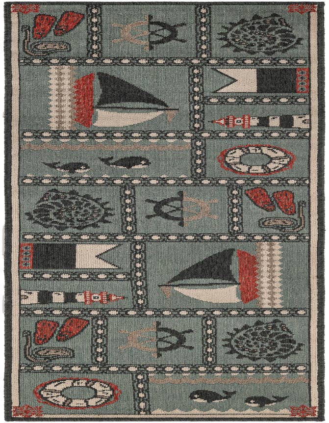 Detail image of 2' x 6' Easy-Clean Coastal Indoor / Outdoor Runner Rug