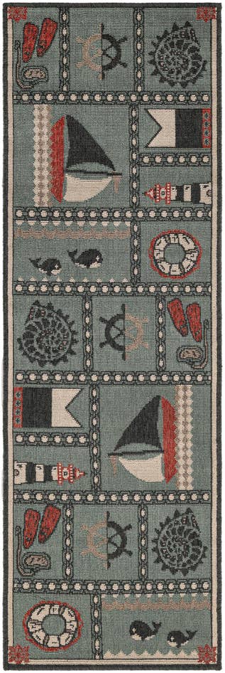 Detail image of 2' x 6' Easy-Clean Coastal Indoor / Outdoor Runner Rug