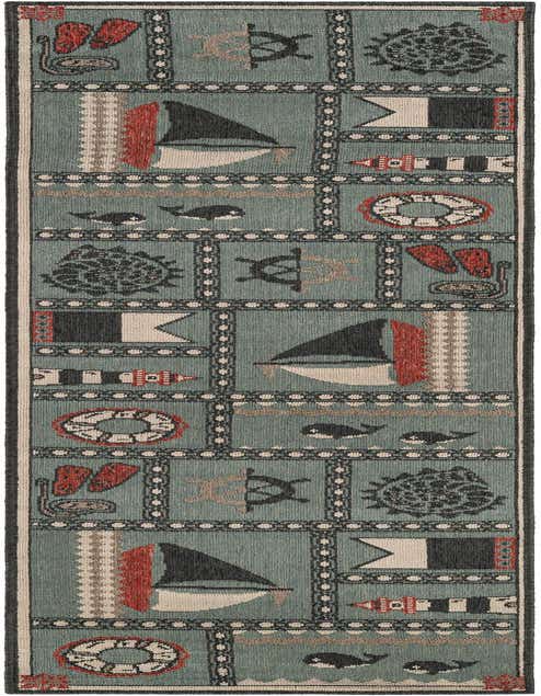 2' x 8' Easy-Clean Coastal Indoor / Outdoor Runner Rug