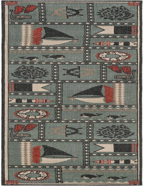 Detail image of 2' x 8' Easy-Clean Coastal Indoor / Outdoor Runner Rug