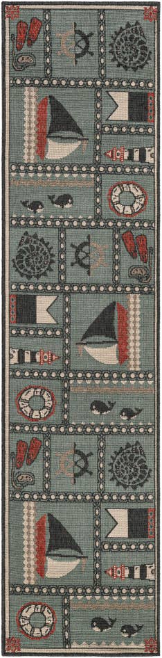 Detail image of 2' x 8' Easy-Clean Coastal Indoor / Outdoor Runner Rug