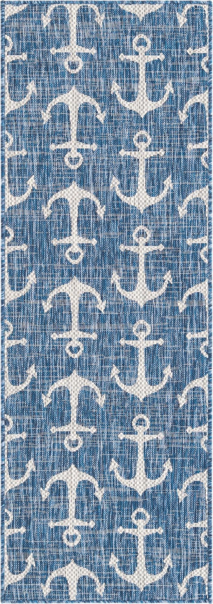 Primary image 2' x 6'  Washable Coastal Indoor / Outdoor Runner Rug