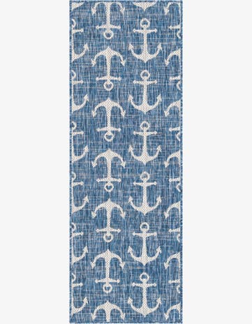 2' x 6' Easy-Clean Coastal Indoor / Outdoor Runner Rug
