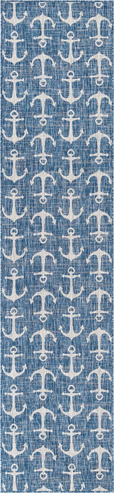 2' 7 x 12'  Washable Coastal Indoor / Outdoor Runner Rug