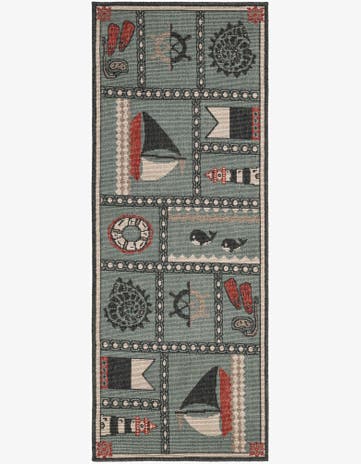 2' x 5' Easy-Clean Coastal Indoor / Outdoor Runner Rug