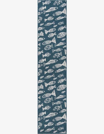 2' 7 x 12' Easy-Clean Coastal Indoor / Outdoor Runner Rug