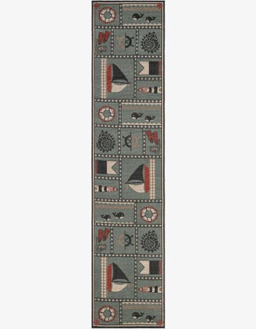 2' 7 x 12' Easy-Clean Coastal Indoor / Outdoor Runner Rug