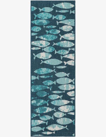 2' x 6' Easy-Clean Coastal Indoor / Outdoor Runner Rug