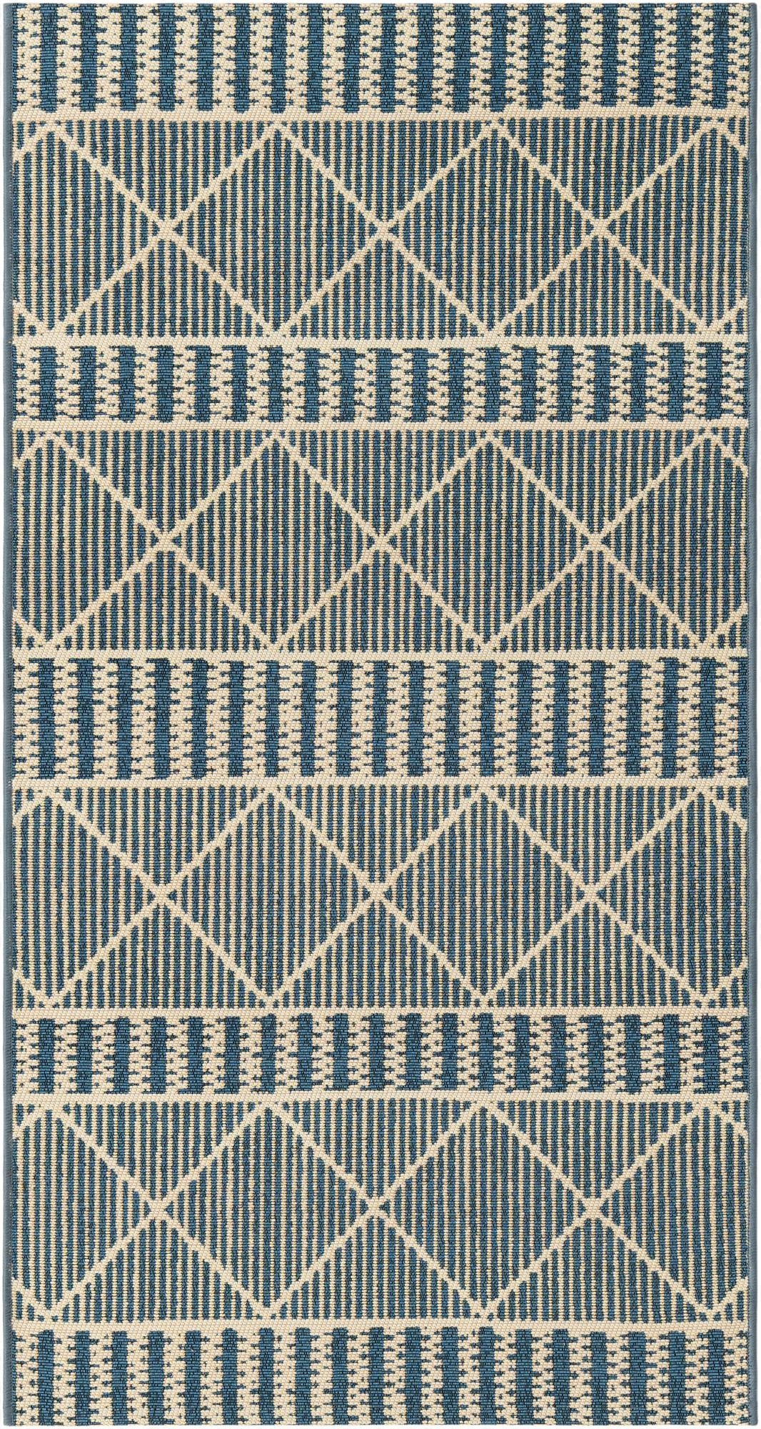 2' 7 x 5' 3 Washable Lattice Indoor / Outdoor Runner Rug