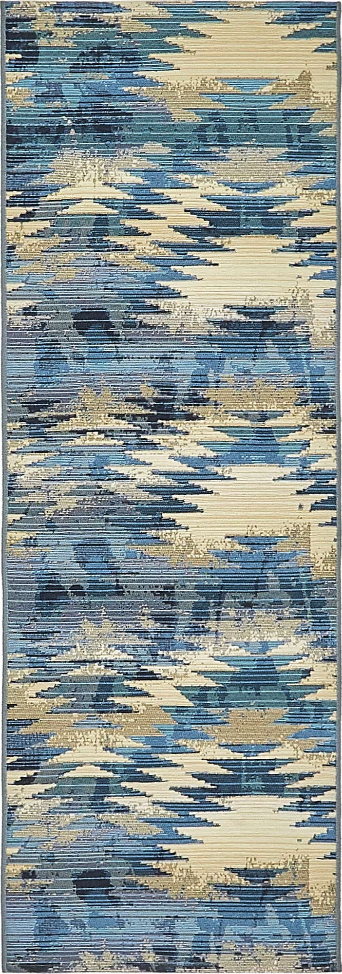 2' x 6' Easy-Clean Modern Indoor / Outdoor Runner Rug