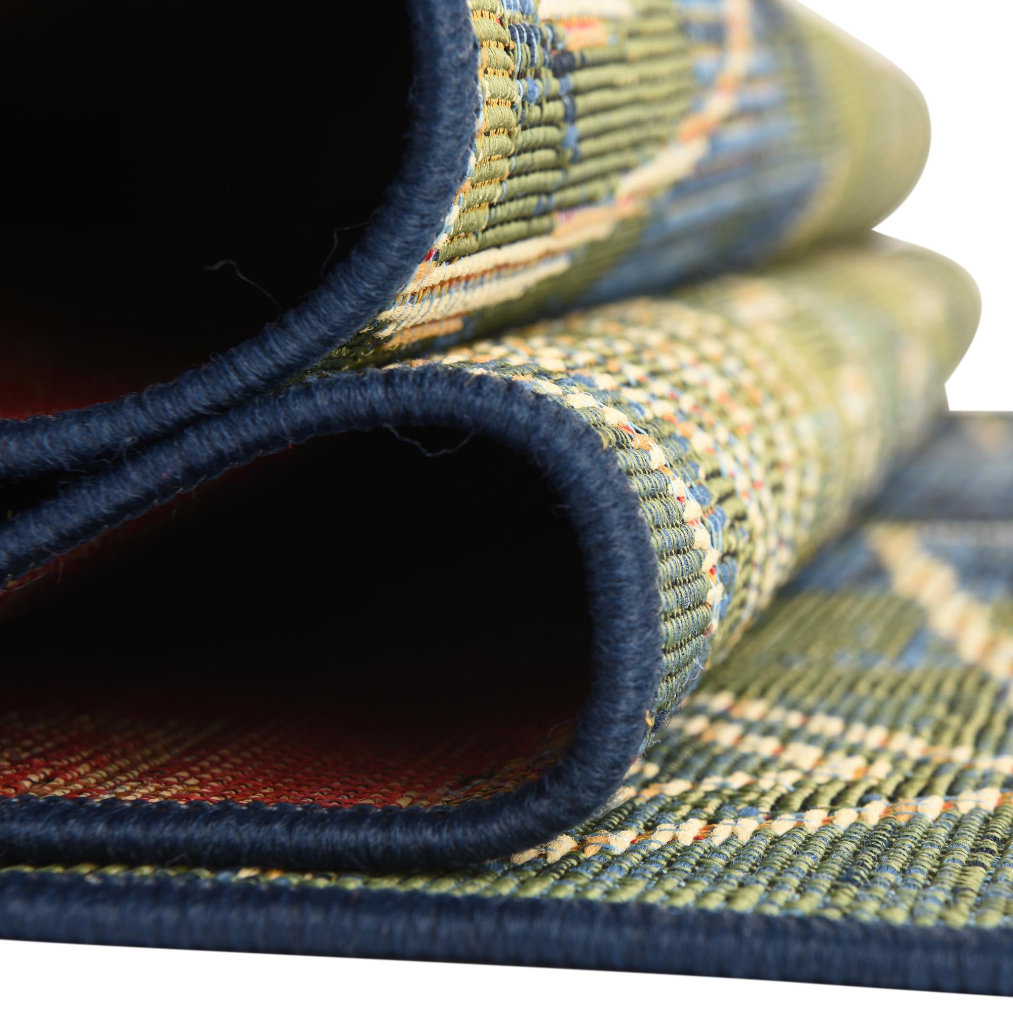 2' 7 x 5' 3 Easy-Clean Modern Indoor / Outdoor Runner Rug