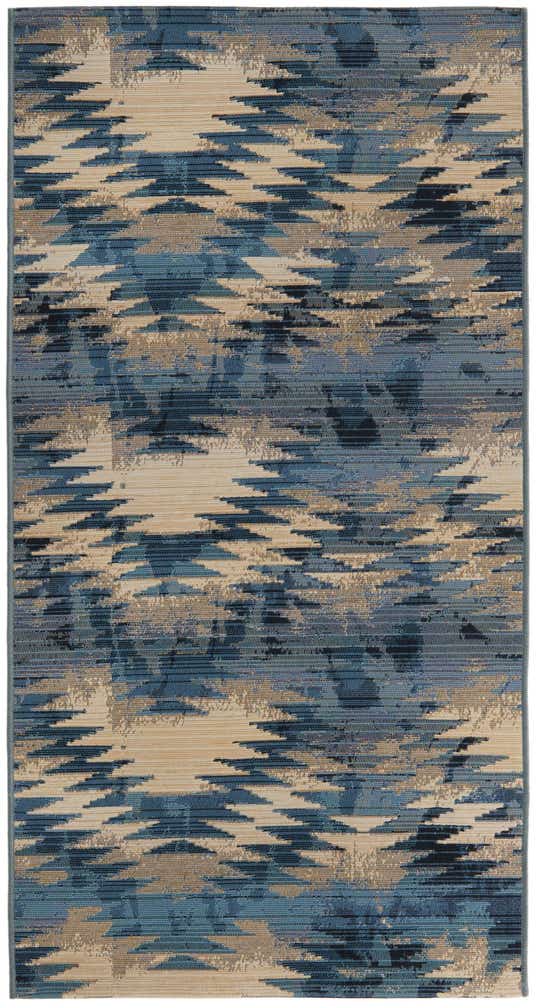 2' 7 x 5' 3 Easy-Clean Modern Indoor / Outdoor Runner Rug