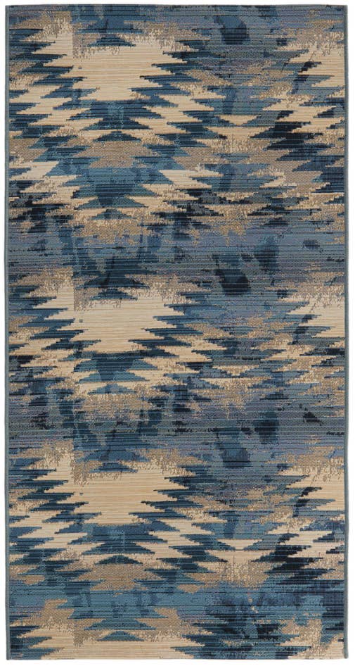 Detail image of 2' 7 x 5' 3 Easy-Clean Modern Indoor / Outdoor Runner Rug