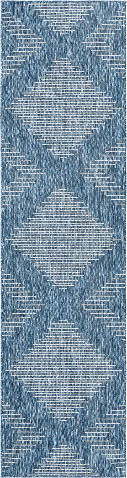2' 7 x 12' Easy-Clean Modern Indoor / Outdoor Runner Rug