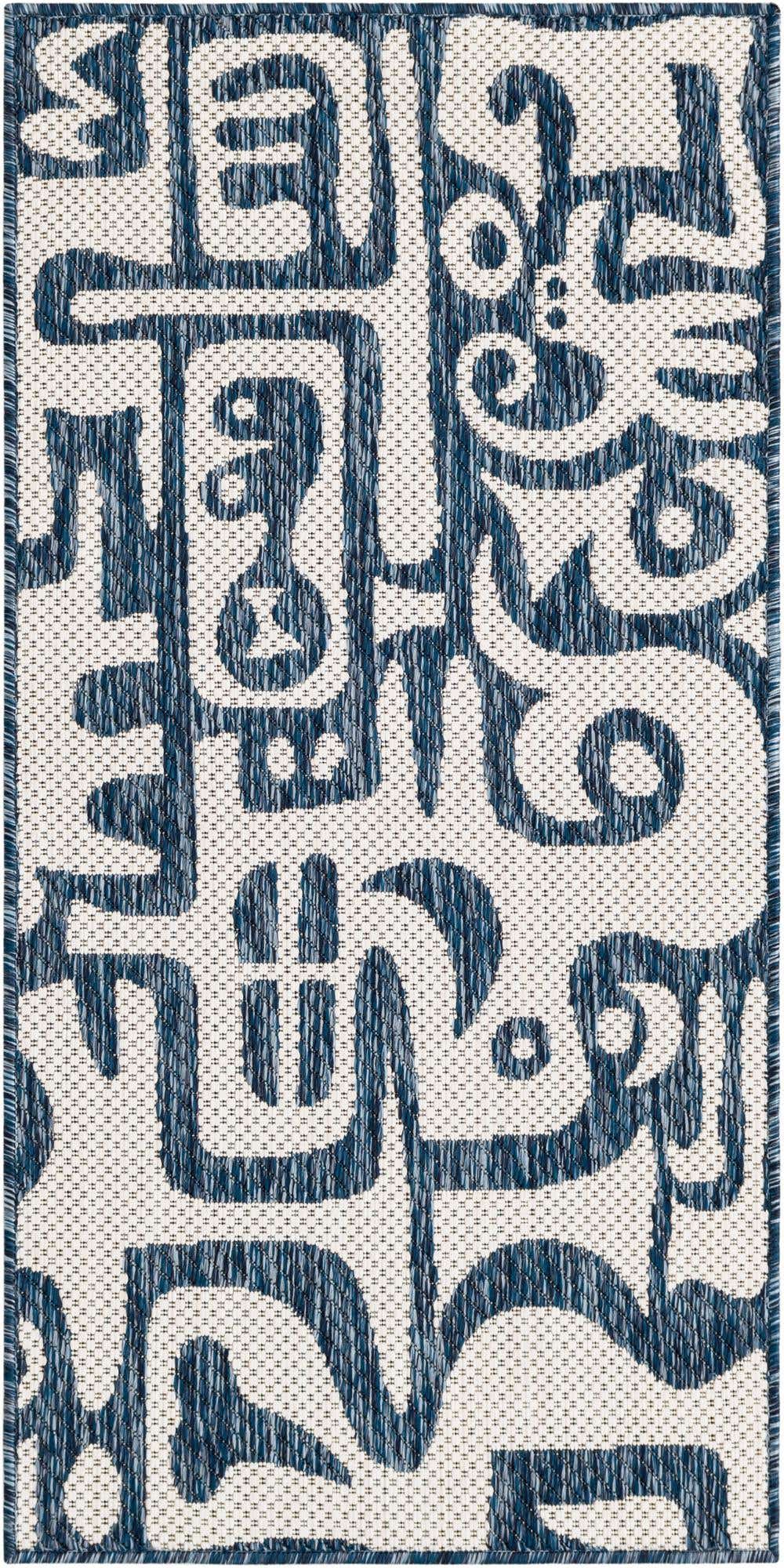 2' x 4' Easy-Clean Modern Indoor / Outdoor Runner Rug