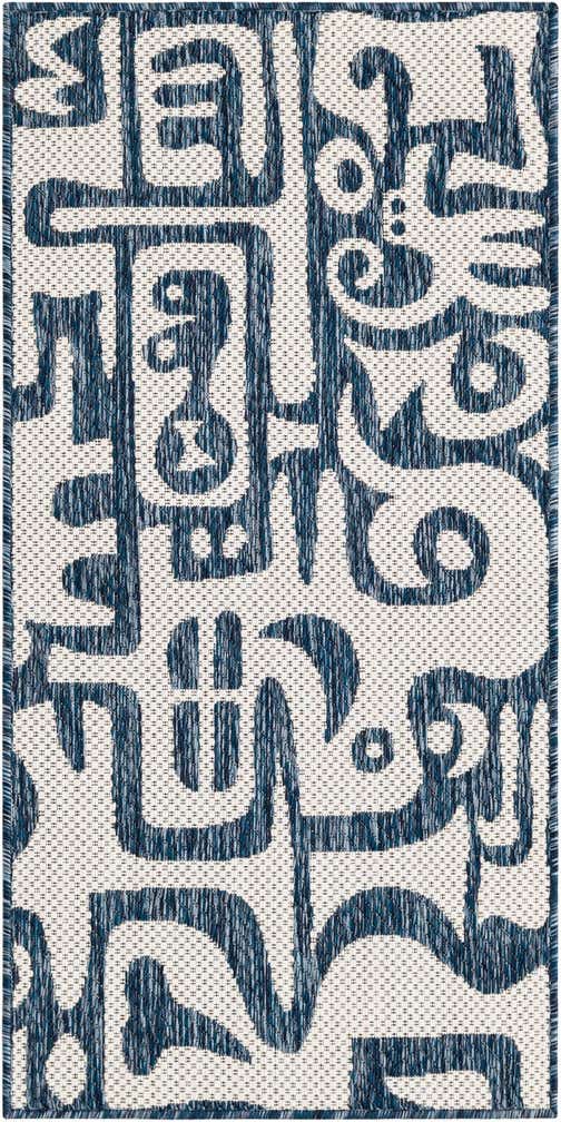 2' x 4' Easy-Clean Modern Indoor / Outdoor Runner Rug