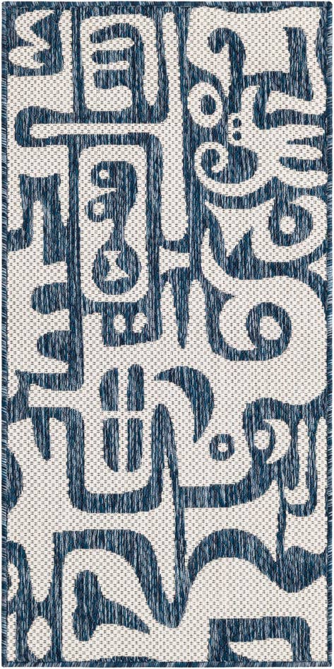 Detail image of 2' x 4' Easy-Clean Modern Indoor / Outdoor Runner Rug