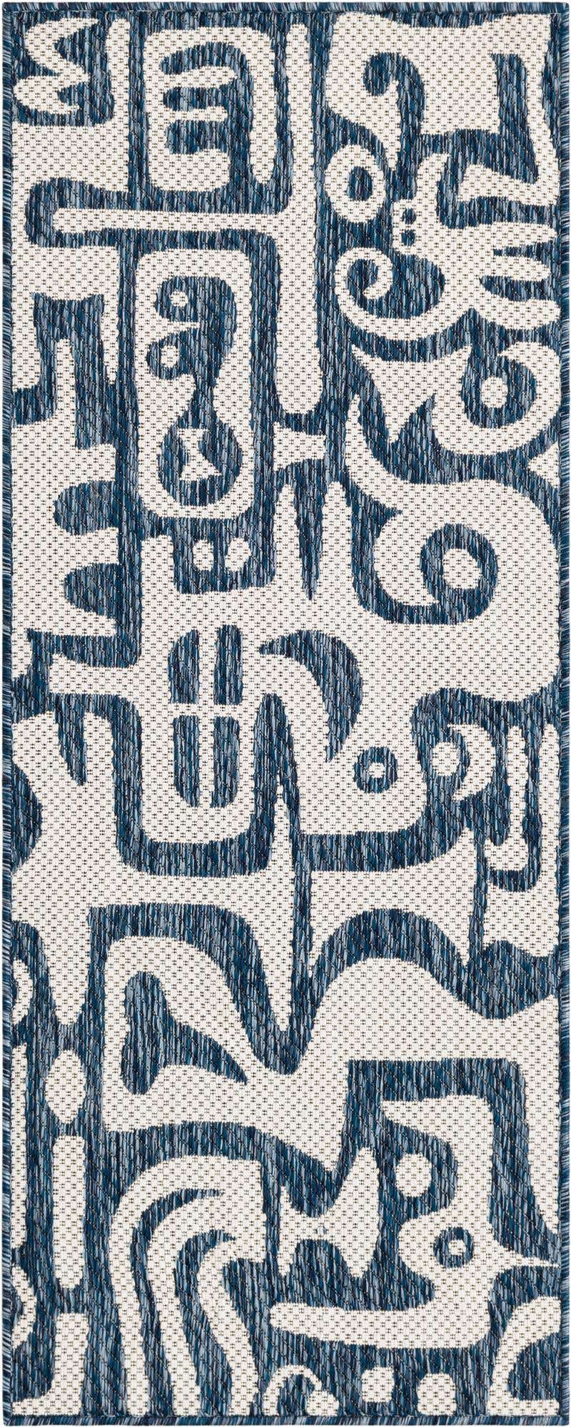 2' x 5' 3 Easy-Clean Modern Indoor / Outdoor Runner Rug