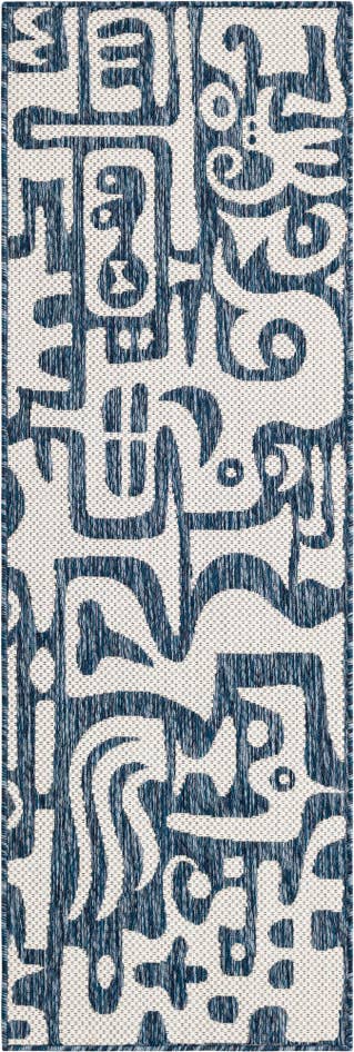 Detail image of 2' x 6' Easy-Clean Modern Indoor / Outdoor Runner Rug